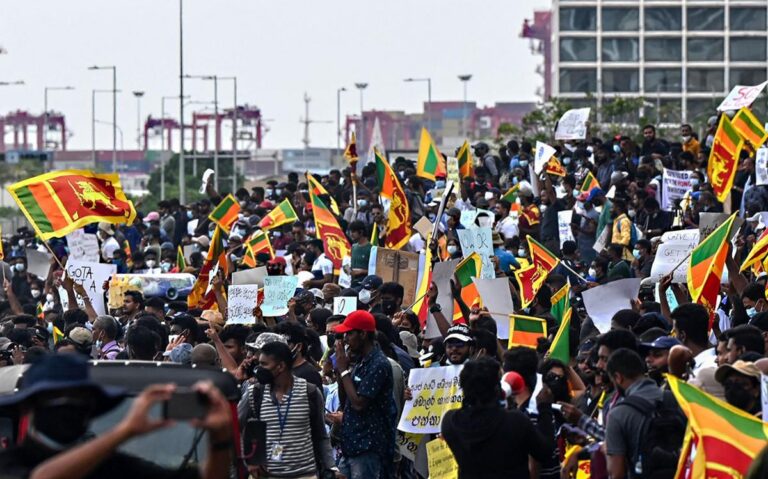 street protests in Colombo