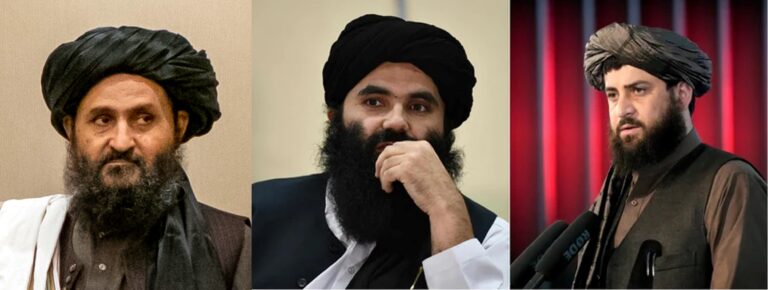 (l to r) Mullah Baradar, Sirajuddin Haqqani and Mullah Yaqoob are all in favour of reopening girls’ schools