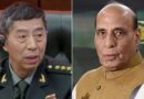 India’s Defence Minister Rajnath Singh with Gen Li Shangfu