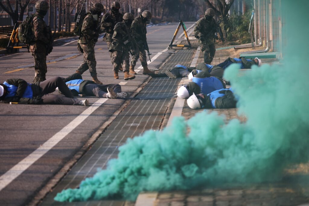 An anti-terror drill against North Korea's possible provocations amid mounting tensions on the Korean peninsula, in Seoul